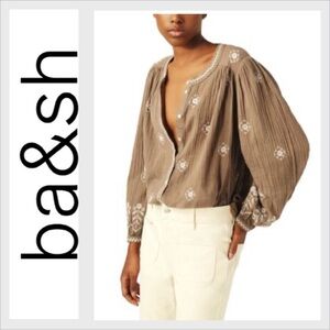 Ba&Sh Womens  Duha Shirt, Brown